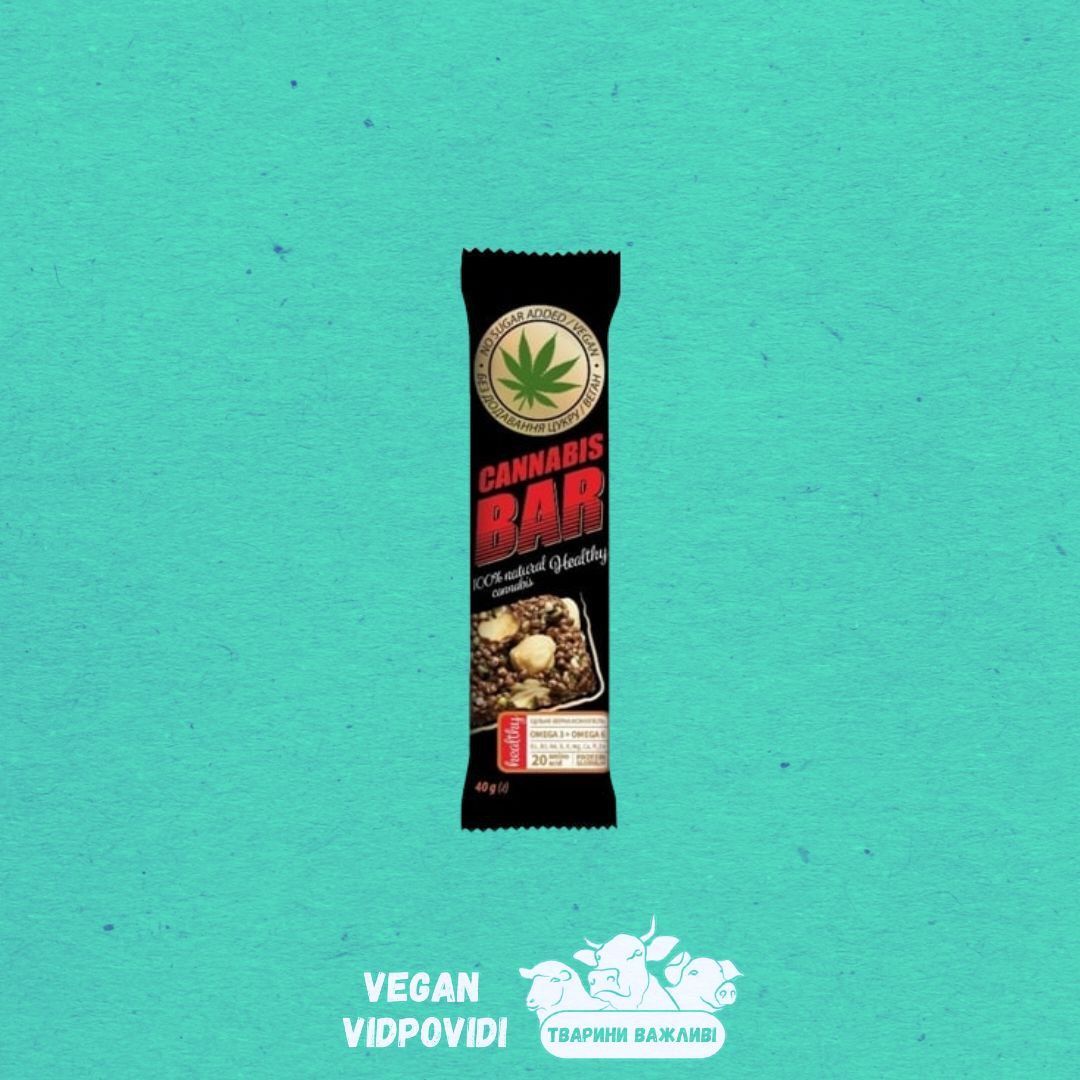 Батончик мюслі з фундуком+насіння канабісу Cannabis Bar