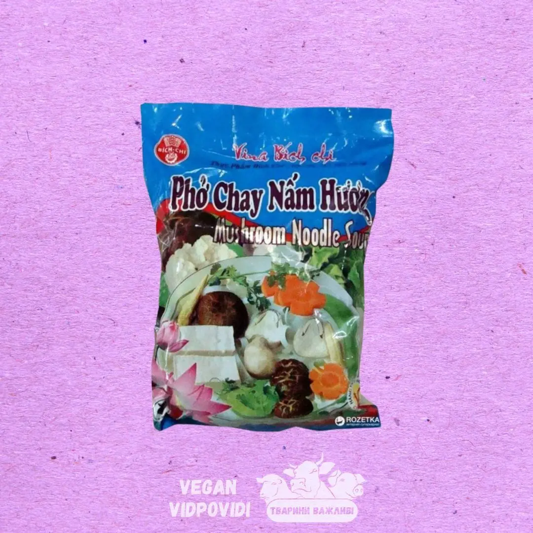Рисова локшина швидкого приготування грибна Mushroom noodle Bich chi