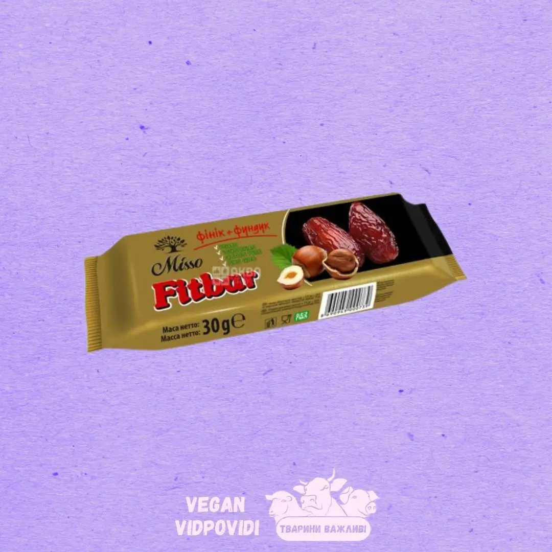 Батончик Fitbar фінік фундук