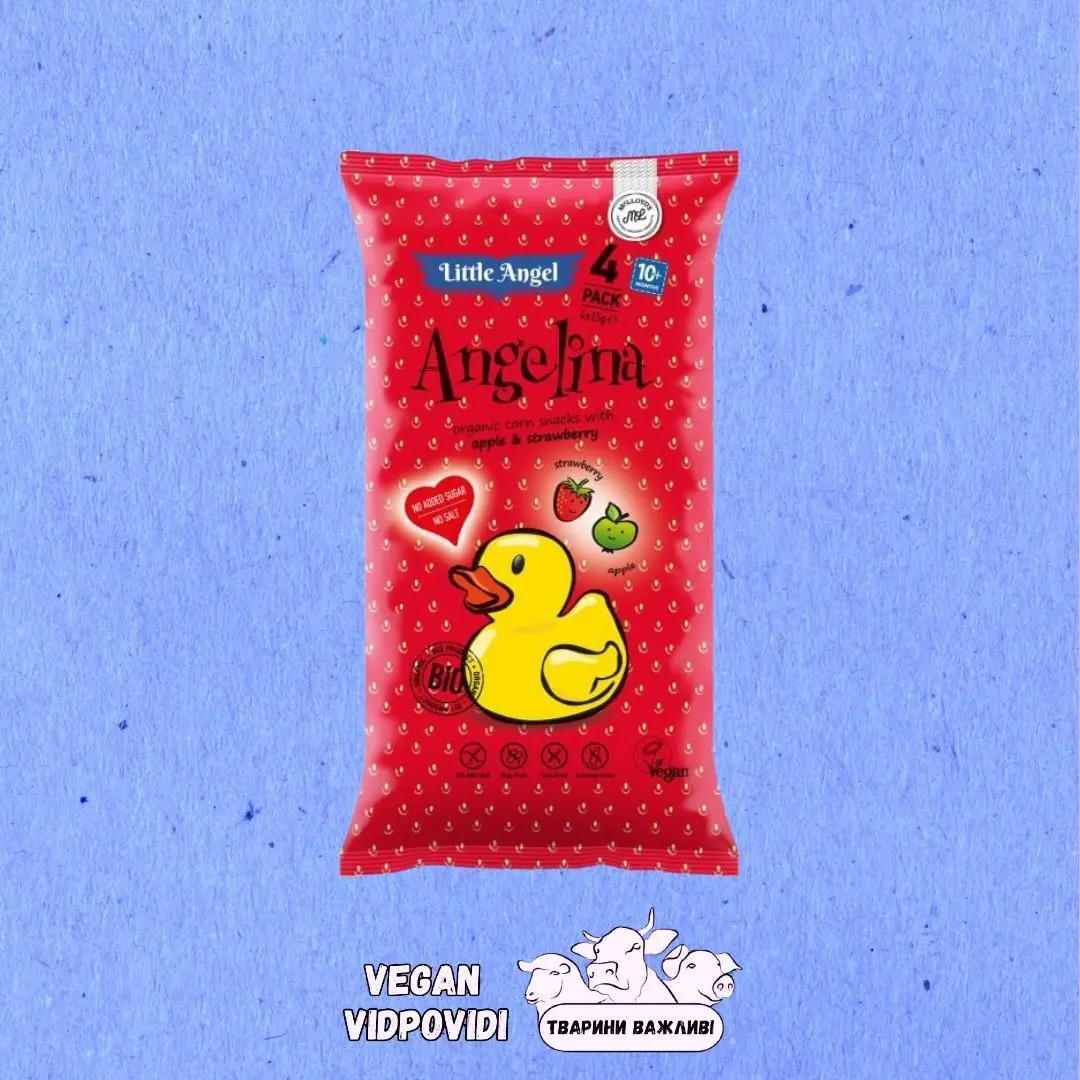 Снеки кукурудзяні Little Angel Angelina Полуниця Mclloyd's