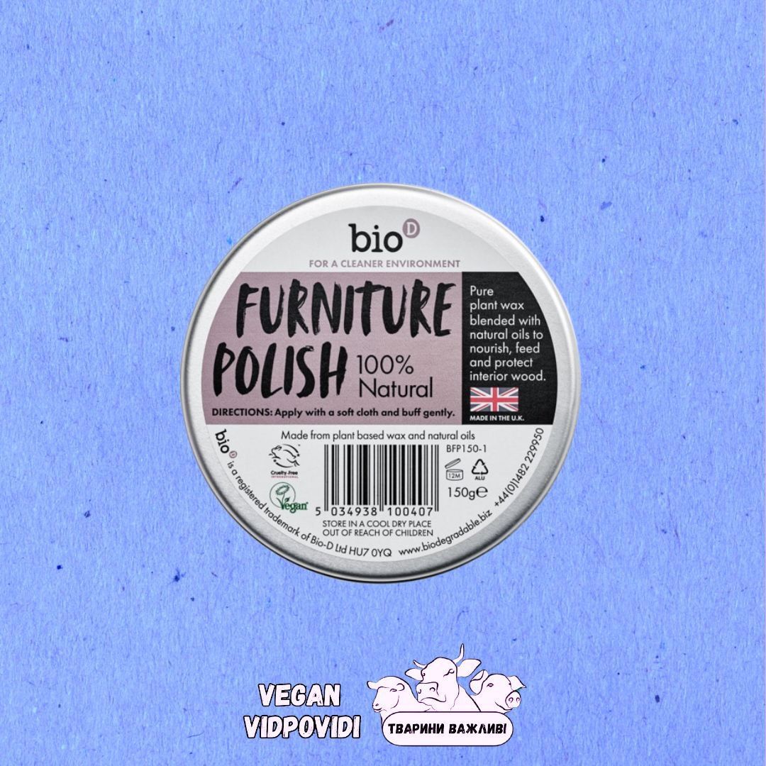 Органічна поліроль для меблів і деревини Bio-D Furniture polish