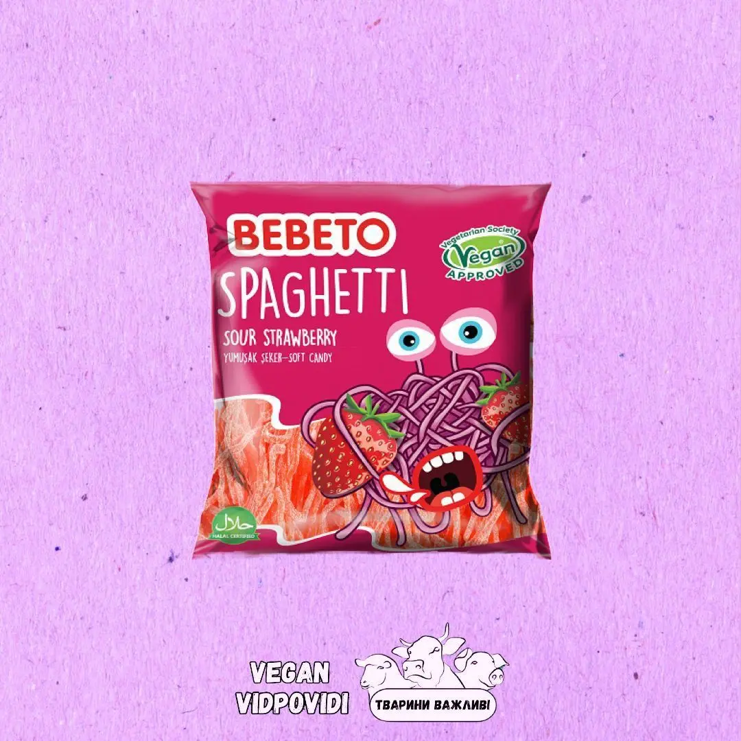 Мармелад Bebeto Spagetti Strawberry жувальний