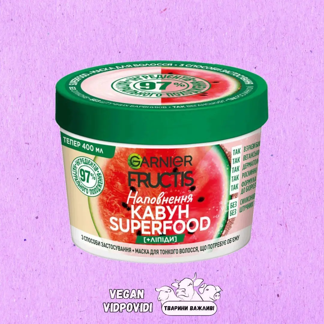 Маска для волосся Garnier Fructis SUPERFOOD Кавун Наповнення