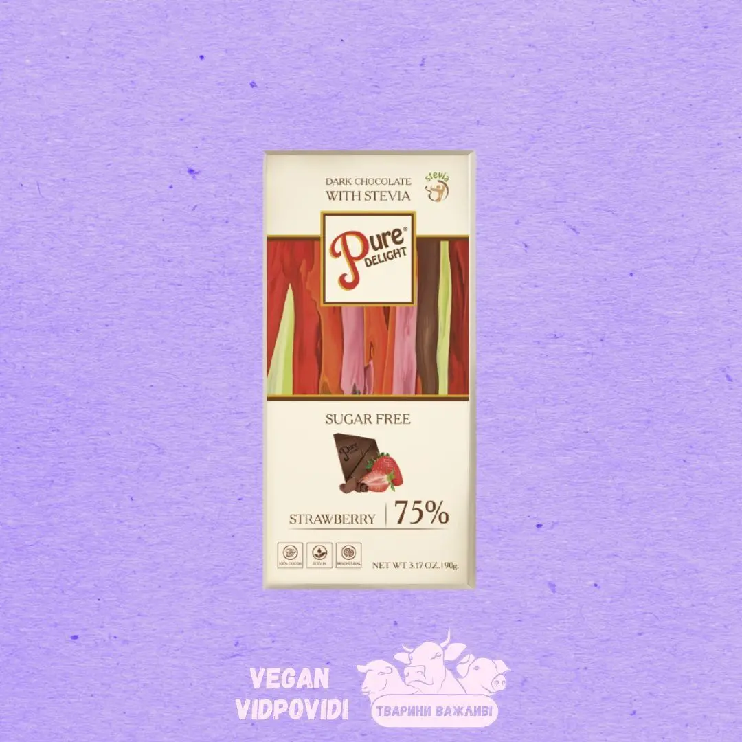 Шоколад чорний «Pure Delight» з полуницею