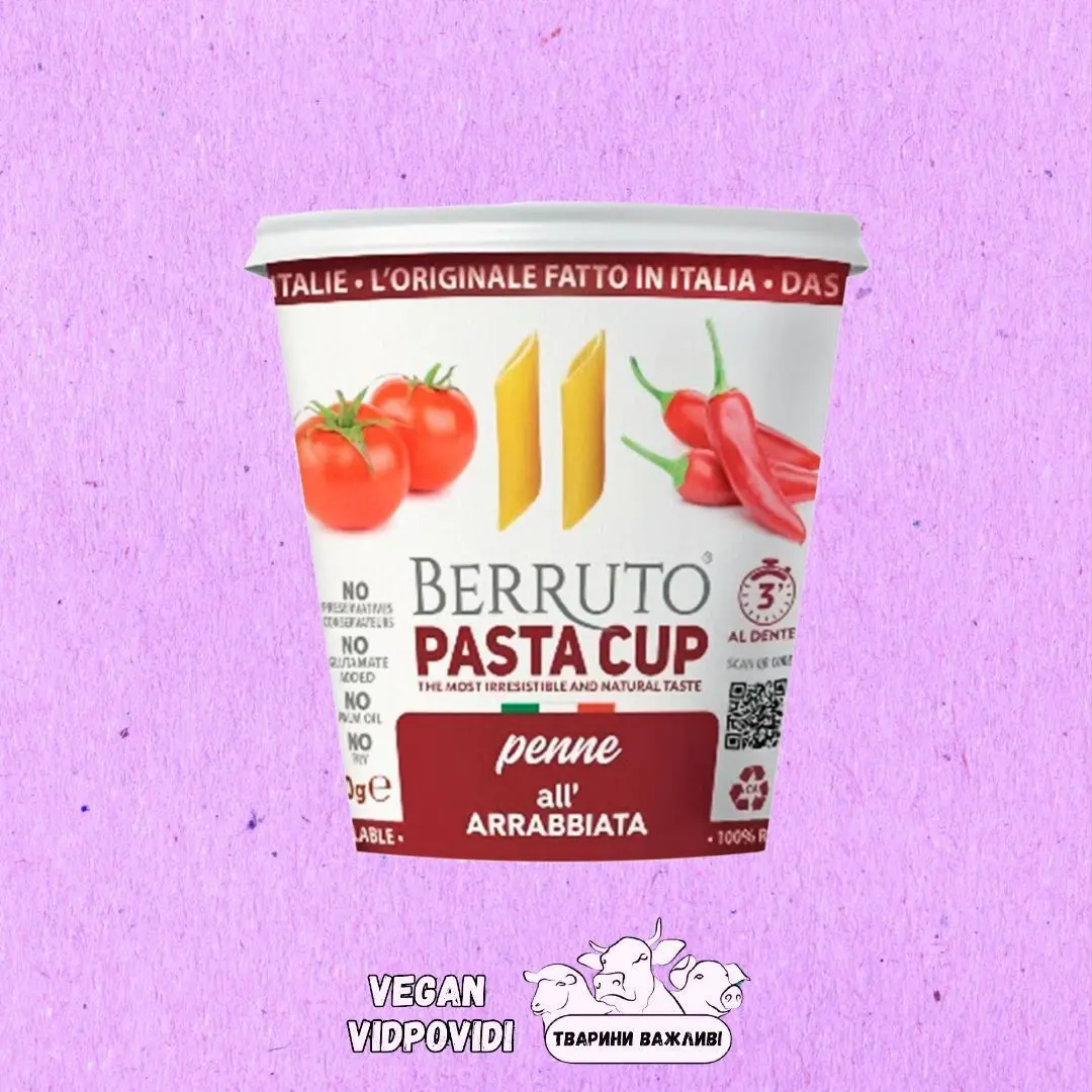 Макарони швидкого приготування BERRUTO PASTA CUP пенне з соусом арраббіата