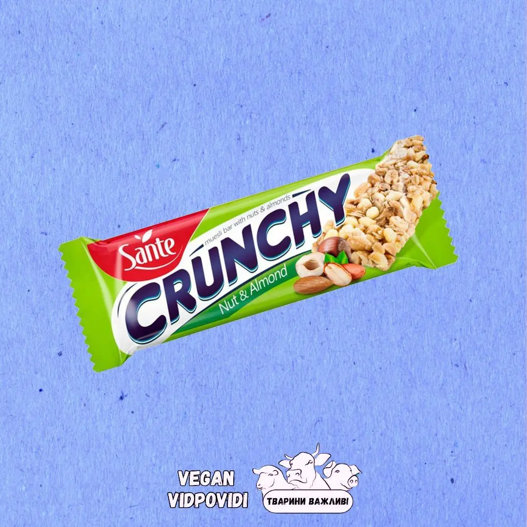 Sante crunchy батончик мюсли горіхи та мигдаль