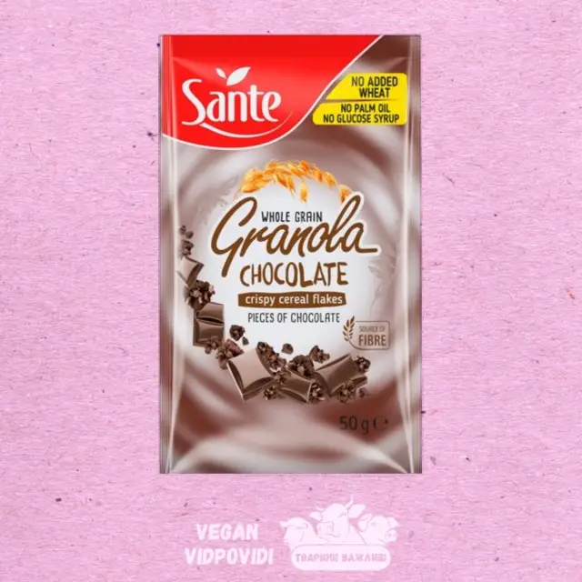 Гранола Sante з шоколадом Whole Grain Granola Chacolate (коричнева упаковка) 50г