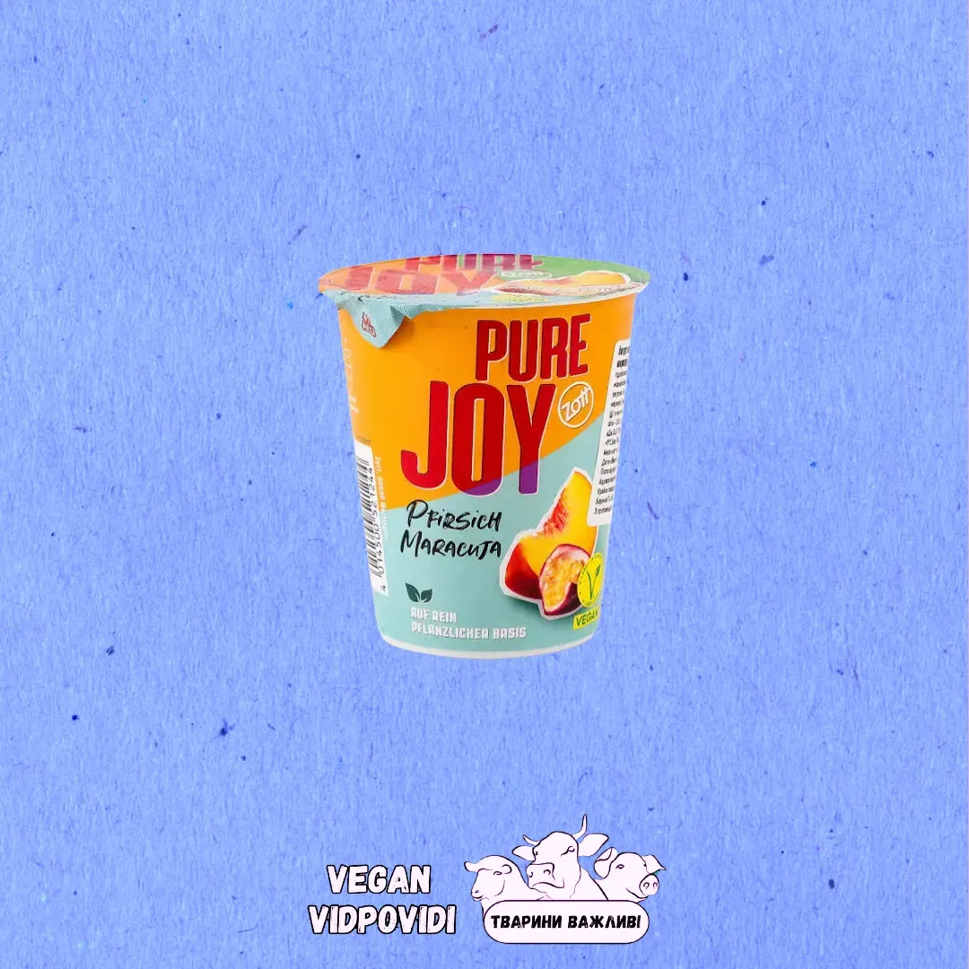 Йогурт Pure Joy кокос-вівсяний зі смаком персика і маракуйї