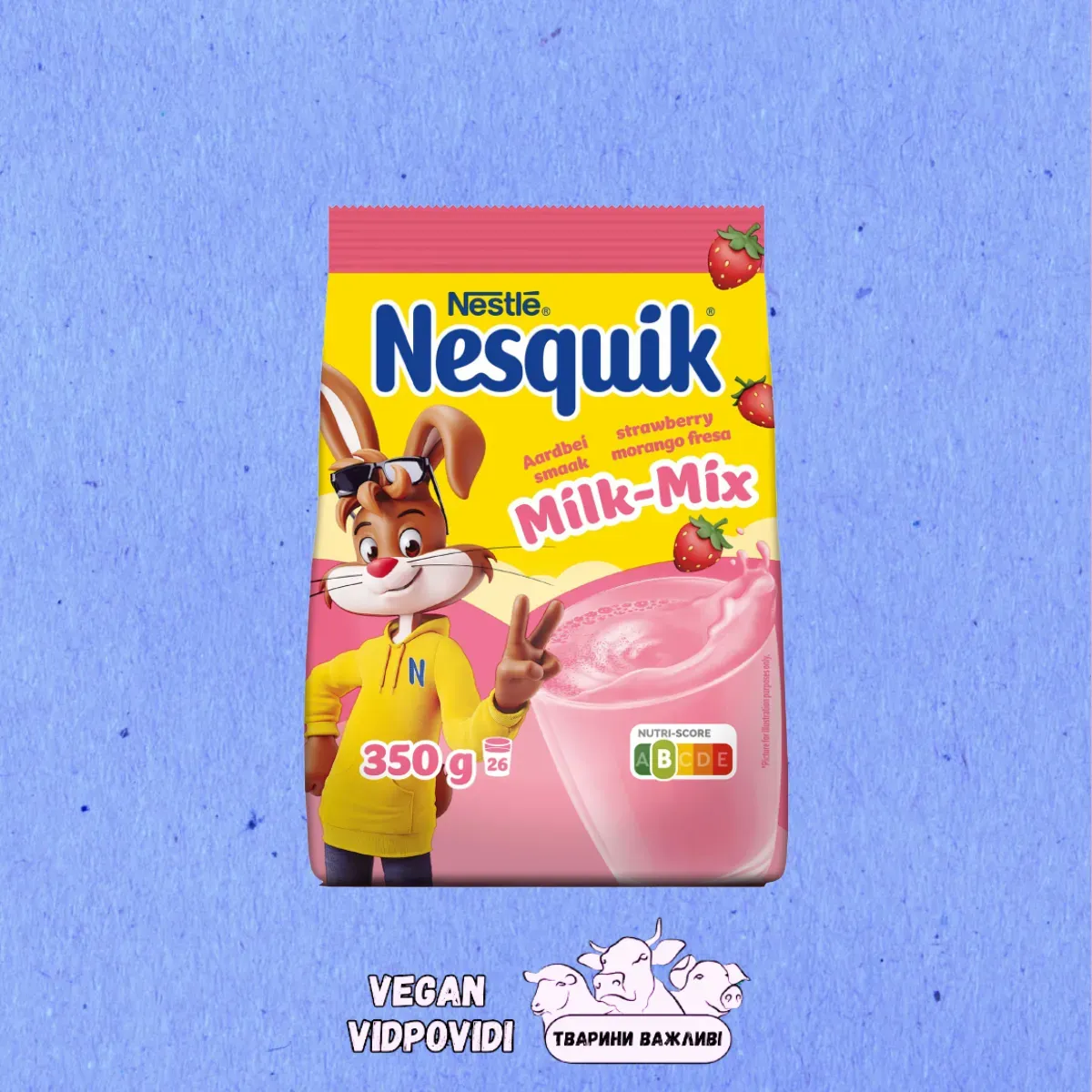 Суміш для напою Nesquik Milk-Mix зі смаком полуниці