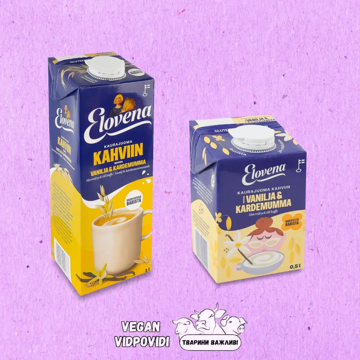 Напій вівсяний Elovena Barista до кави з ваніллю та кардамоном