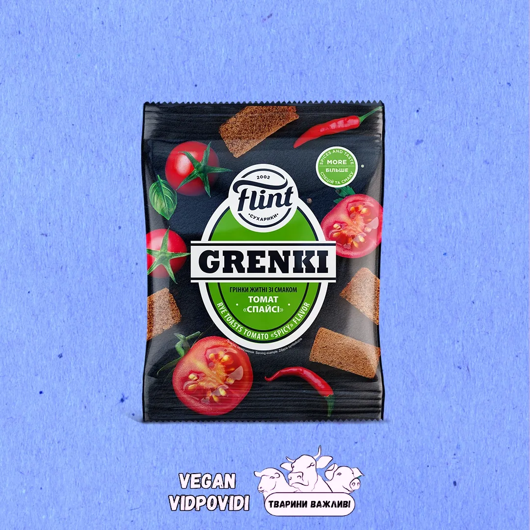 Грінки Flint житні зі смаком Томату «Спайсі»