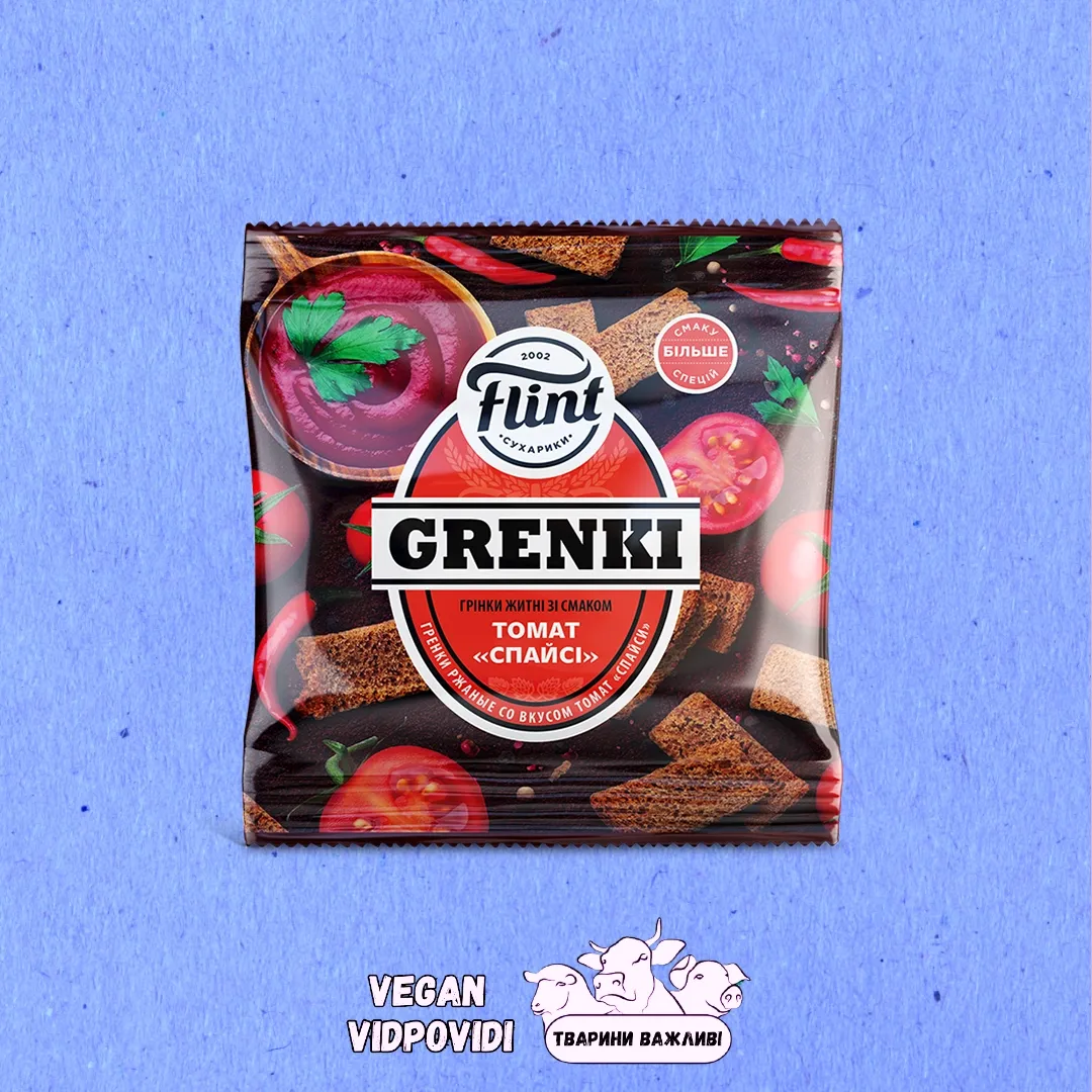 Грінки Flint житні зі смаком Томату «Спайсі»