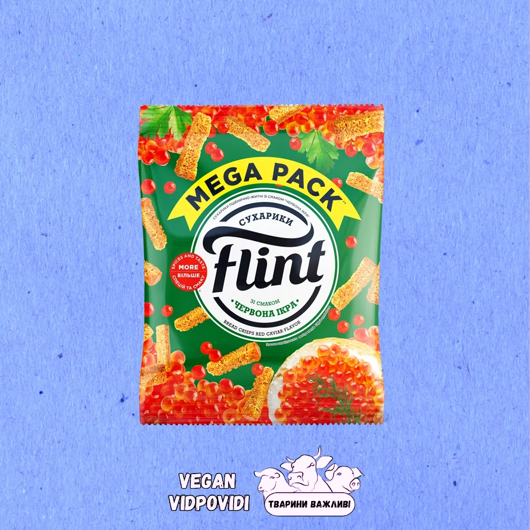Сухарики Flint пшенично-житні зі смаком Червоної ікри