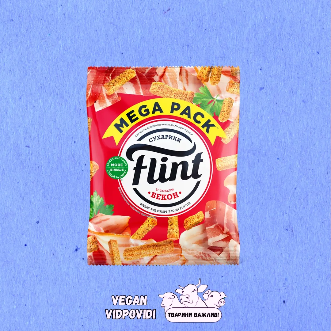 Сухарики Flint пшенично-житні зі смаком Бекону