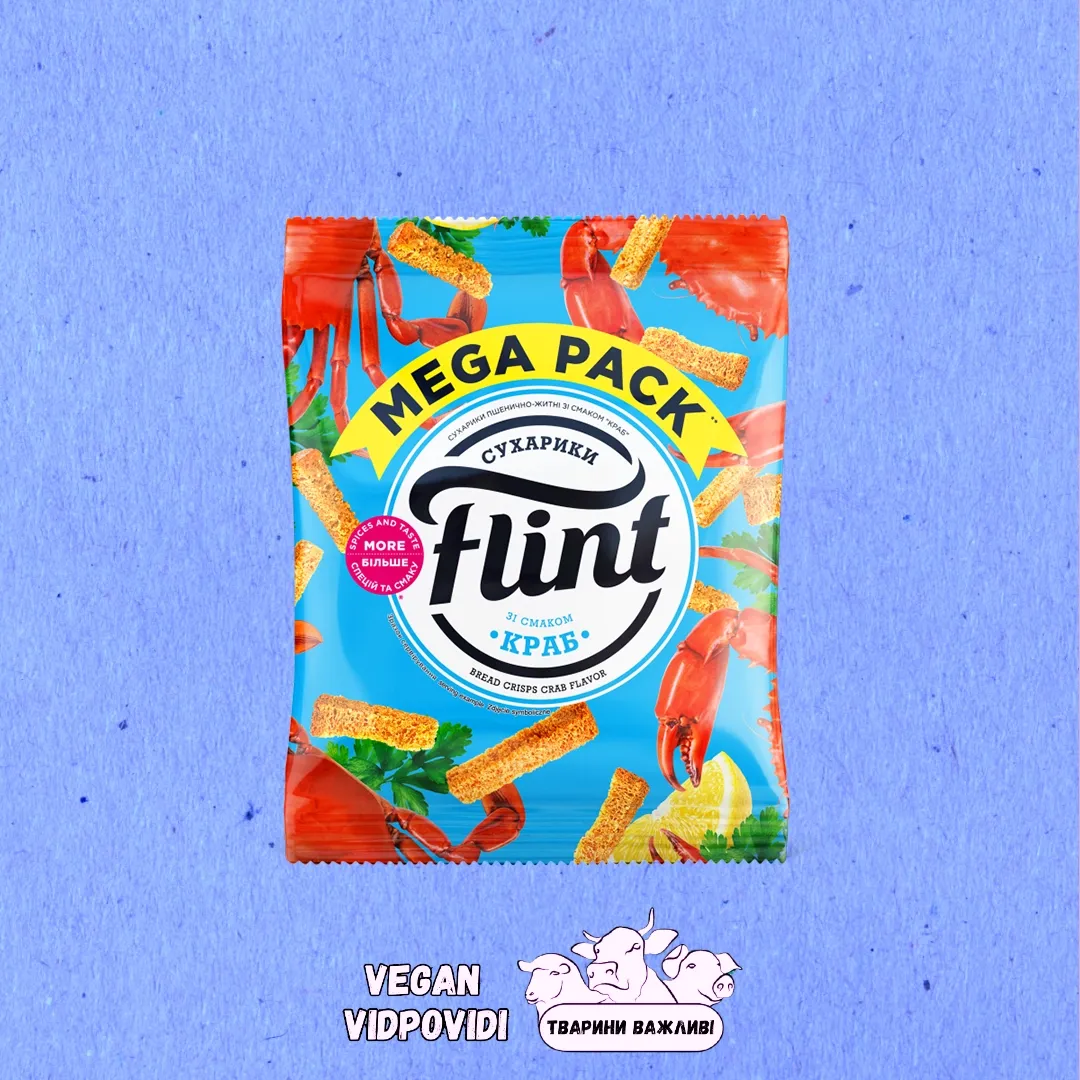Сухарики Flint пшенично-житні зі смаком Краба