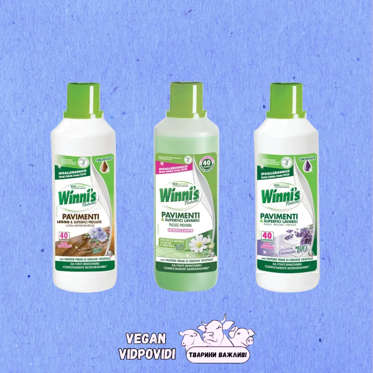 Засоби для миття підлоги та поверхонь Winni's