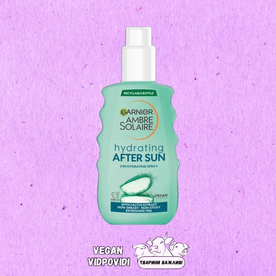 Зволожувальний спрей для шкіри обличчя та тіла після засмаги Garnier Ambre Solaire Hydration Aftersun