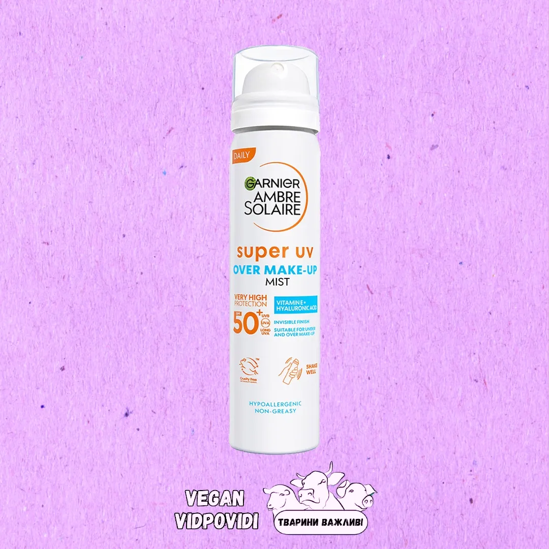 Сонцезахисний спрей-міст для шкіри обличчя Garnier Ambre Solaire Super UV