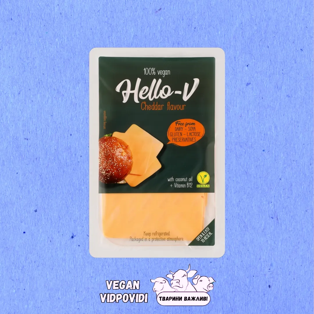 Сир веганський Cheddar flavour 24% Hello-V