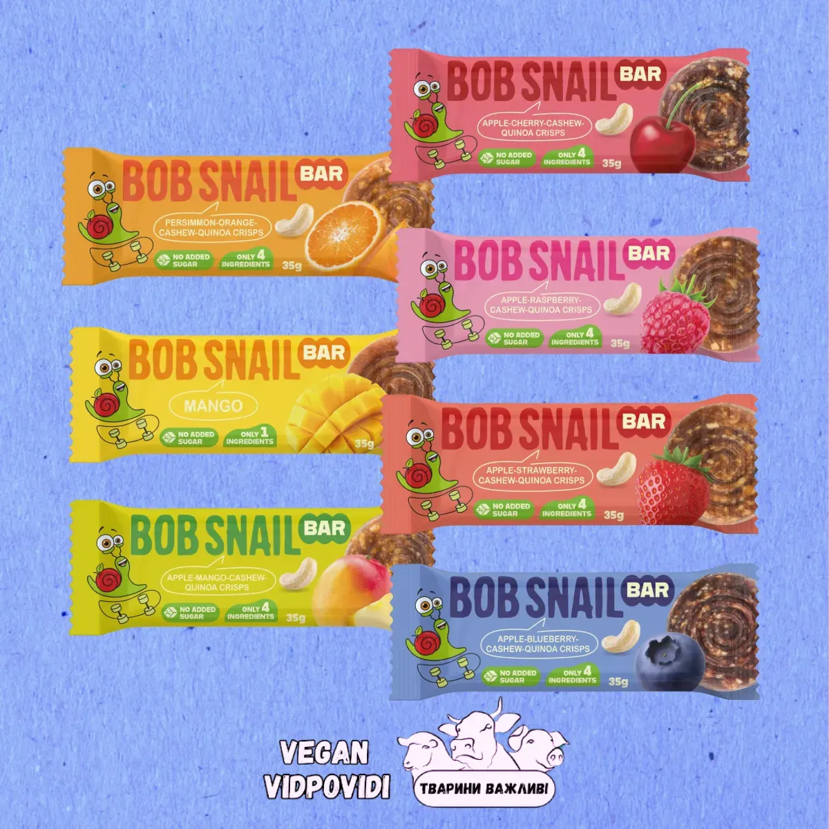 Фруктово-горіхові батончики Bob snail (Равлик Боб)