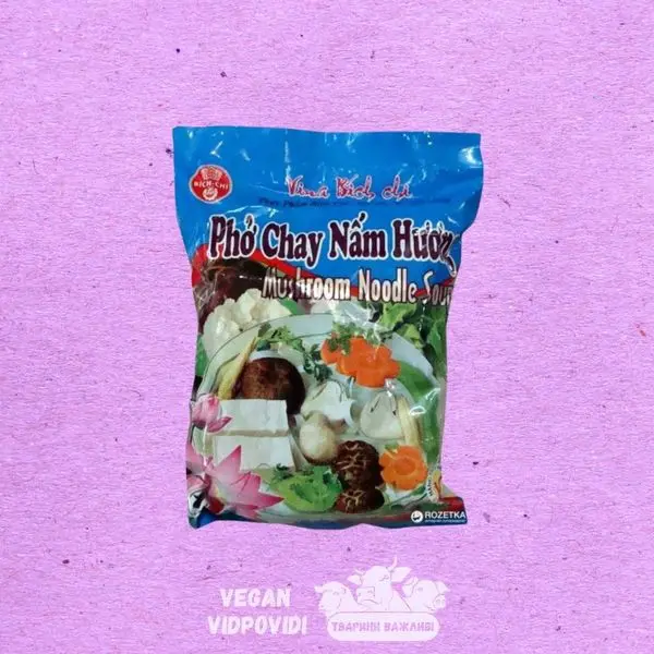 Рисова локшина швидкого приготування грибна Mushroom noodle Bich chi