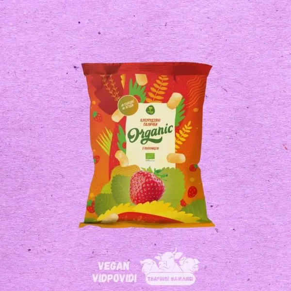Кукурудзяні палички ПОЛУНИЦЯ Organic Екород