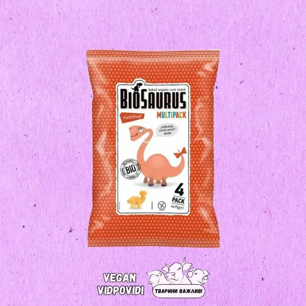 Снеки Biosaurus кукурудзяні з кетчупом Mclloyd's