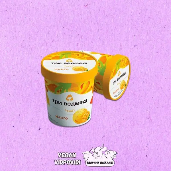 Морозиво Сорбет Три Ведмеді Tree bears Манго