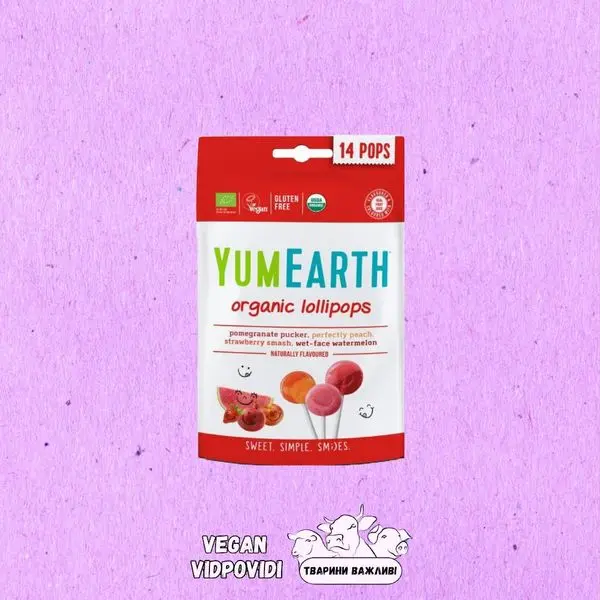 Органічні цукерки YumEarth Lollipops