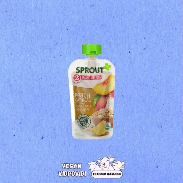 Sprout Organic персикова вівсянка з кокосовим напоєм і ананасом