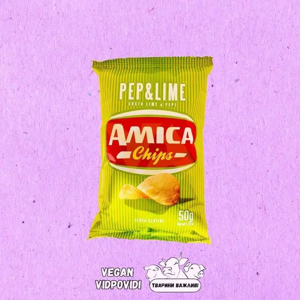 Чипси Amica зі смаком лайма та перцю