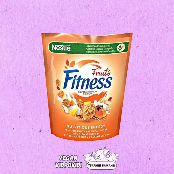 Пластівці з цільної пшениці Fitness Fruits Nestle з фруктами