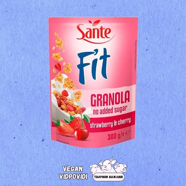 Сухі сніданки Fit sante полуниця та вишня