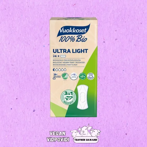 Щоденні прокладки Vuokkoset Bio Ultra Light
