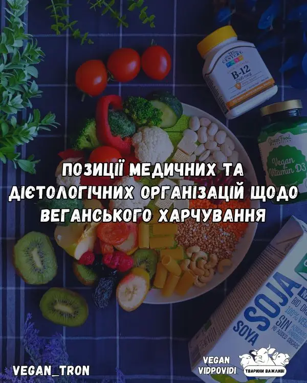 Позиції медичних та дієтологічних організацій щодо веганського харчування
