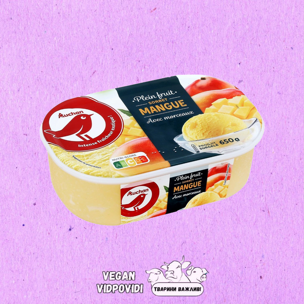Морозиво Auchan Сорбет Манго