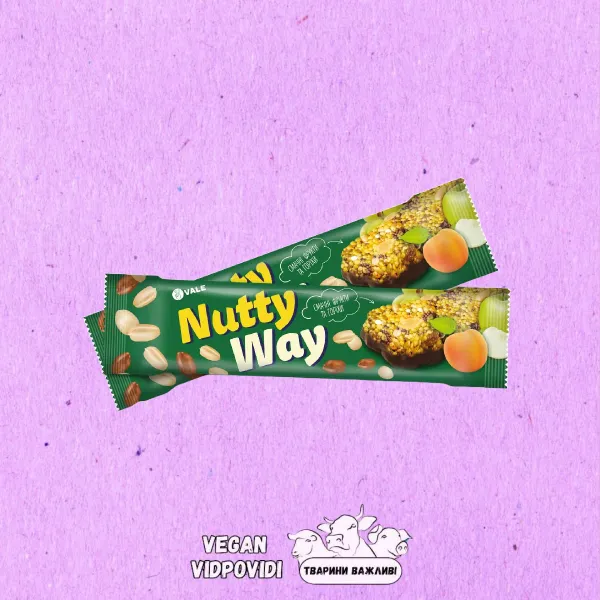 Батончик-мюслі Vale Nutty Way горіховий з фруктами частково глазурований