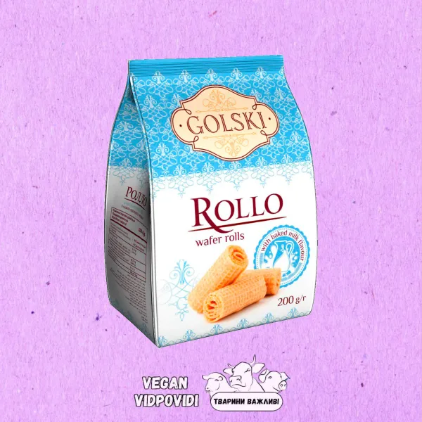 Рулетики вафельні Golski Rollo зі смаком пряженого молока