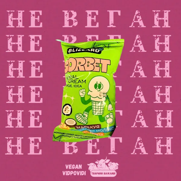 Сорбет Blizzard Маракуя кокосове молоко НЕ ВЕГАН