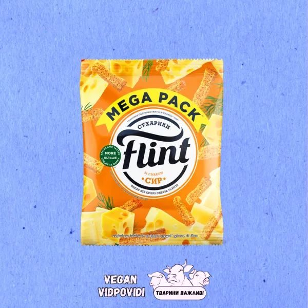 Сухарики Flint пшенично-житні зі смаком Сиру