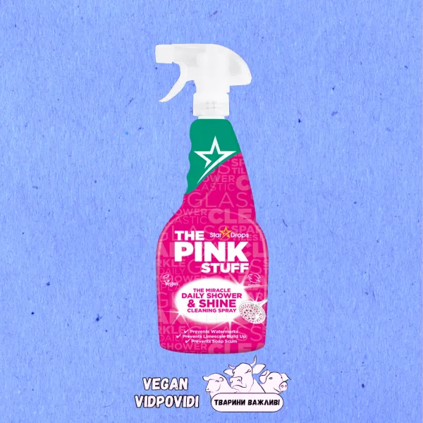 Чистячий спрей для ванної кімнати та душової кабіни The Pink Stuff Daily Shower & Shine