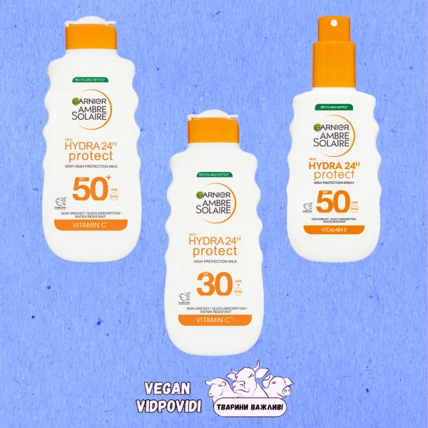 Сонцезахисні засоби Garnier Ambre Solaire Hydra 24H Protect