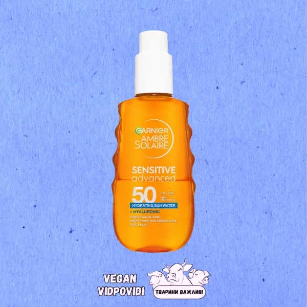 Сонцезахисна вода для чутливої шкіри Garnier Ambre Solaire Sensitive Advanced
