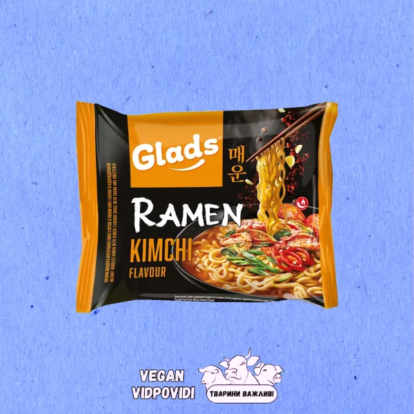 Локшина швидкого приготування Glads Рамен з соусом зі смаком Кімчі
