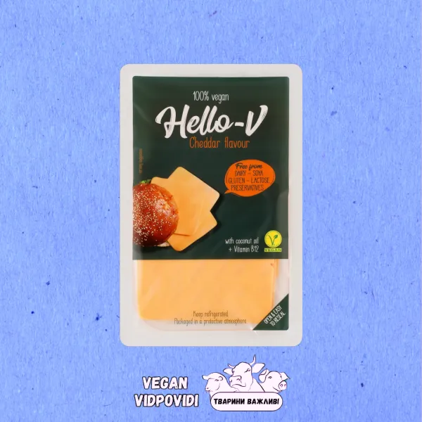 Сир веганський Cheddar flavour 24% Hello-V